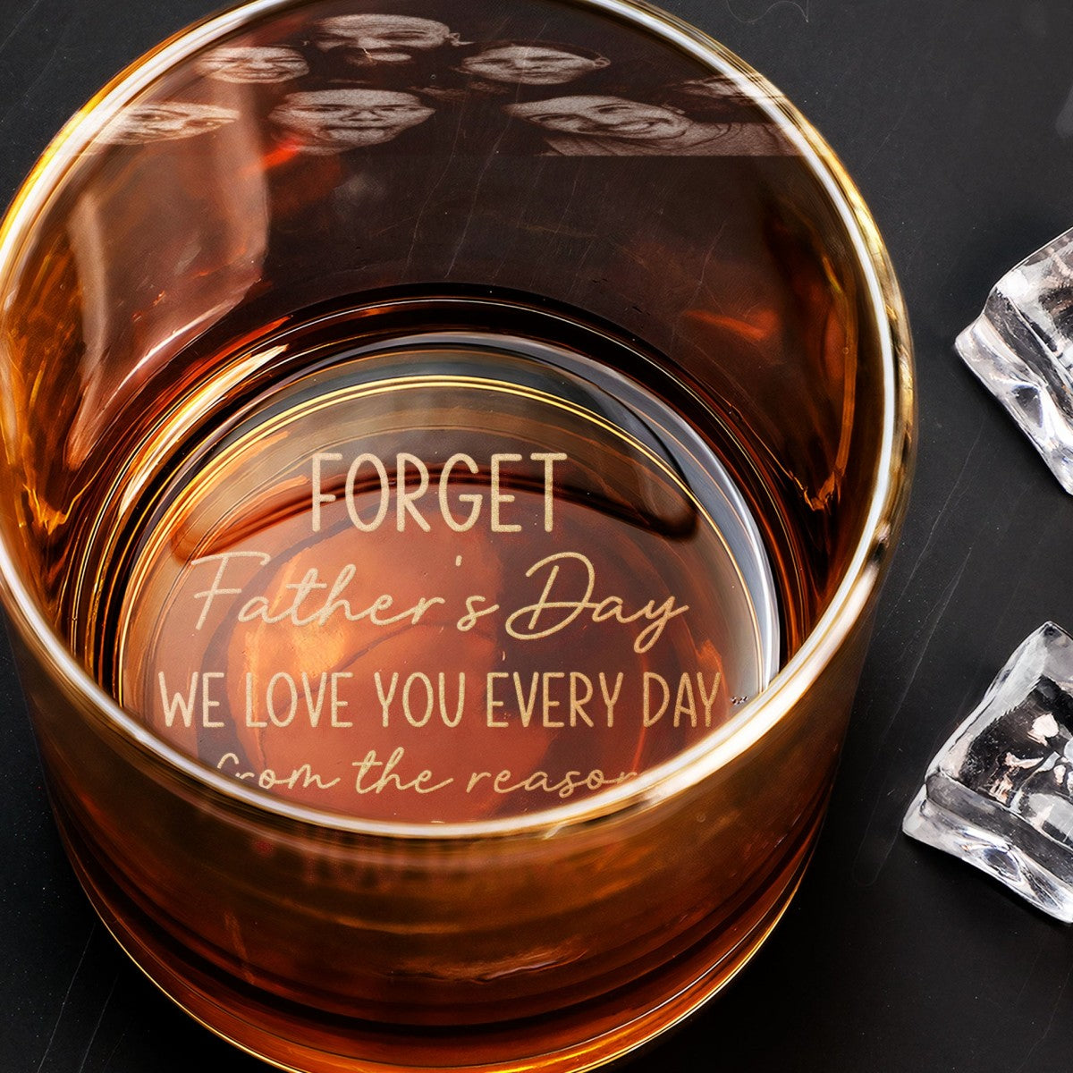 We Love You Every Day - Personalized Whiskey Glass With Photo