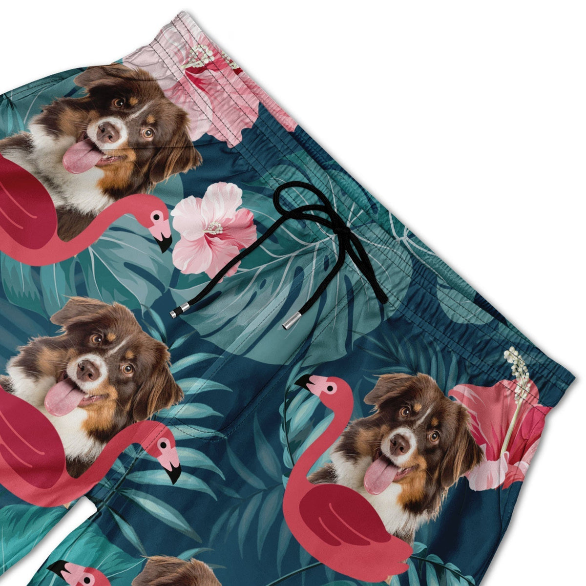 Custom Photo Funny Family Pet Face - Personalized Custom Unisex Beach Shorts