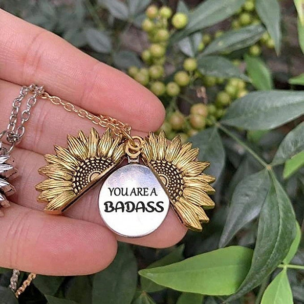 You Are A Badass-Sunflower Necklace