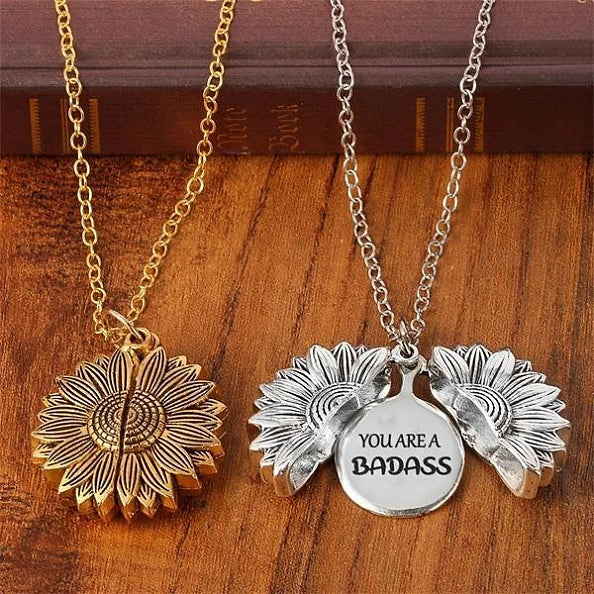 You Are A Badass-Sunflower Necklace