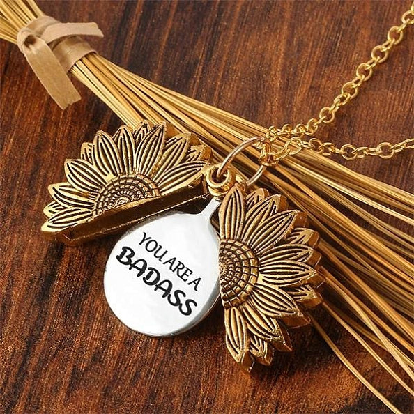 You Are A Badass-Sunflower Necklace