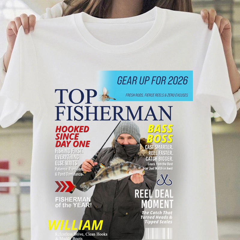 Custom Fishing Magazine Cover Personalized Fishing T Shirt