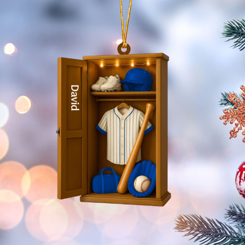 Baseball Wardrobe Personalized Christmas Ornament