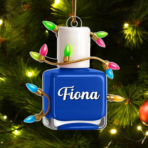 Nail Polish Christmas Acrylic Ornament - Personalized Gift For Nail Artist