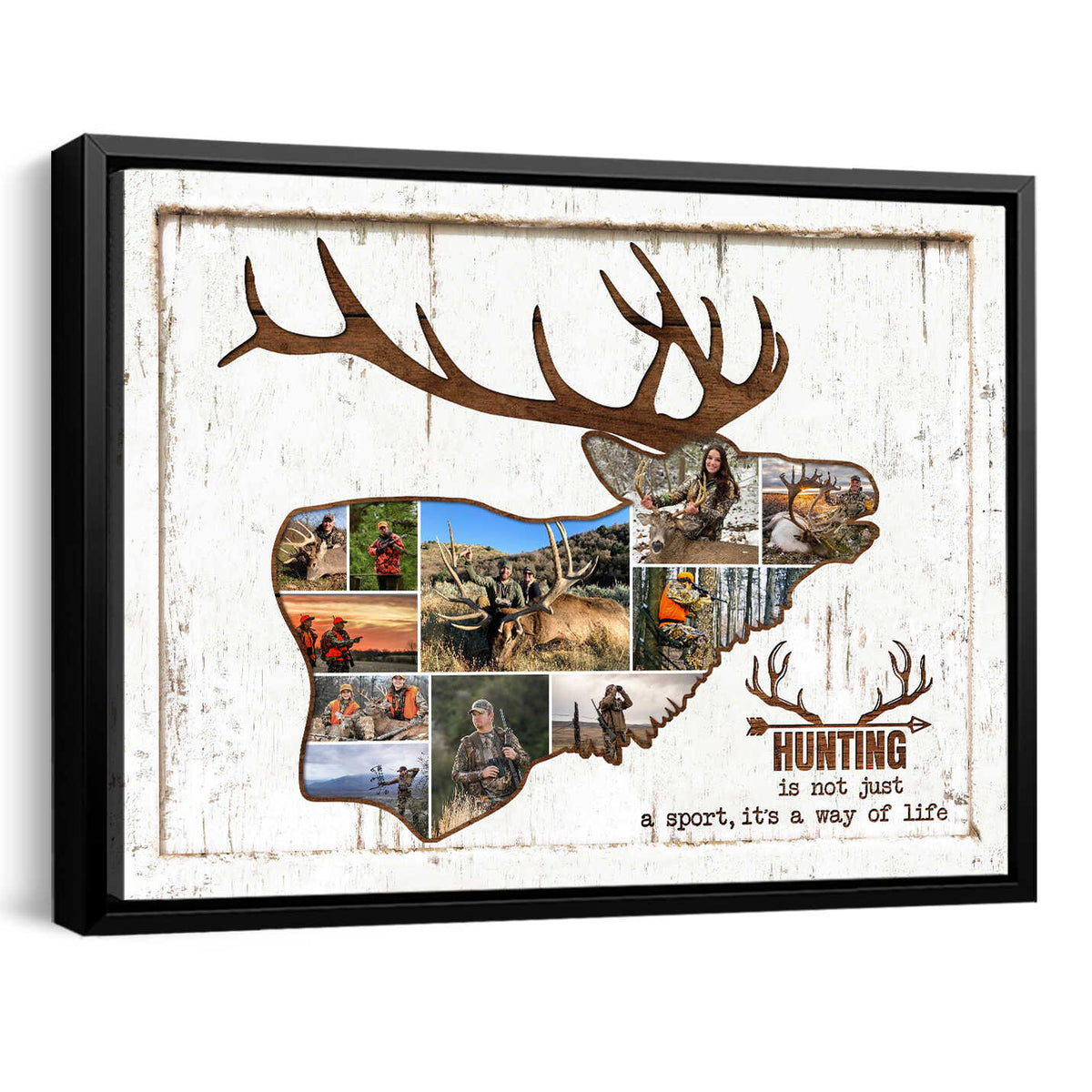 Personalized Deer Hunting Photo Collage Canvas Gift For Hunters