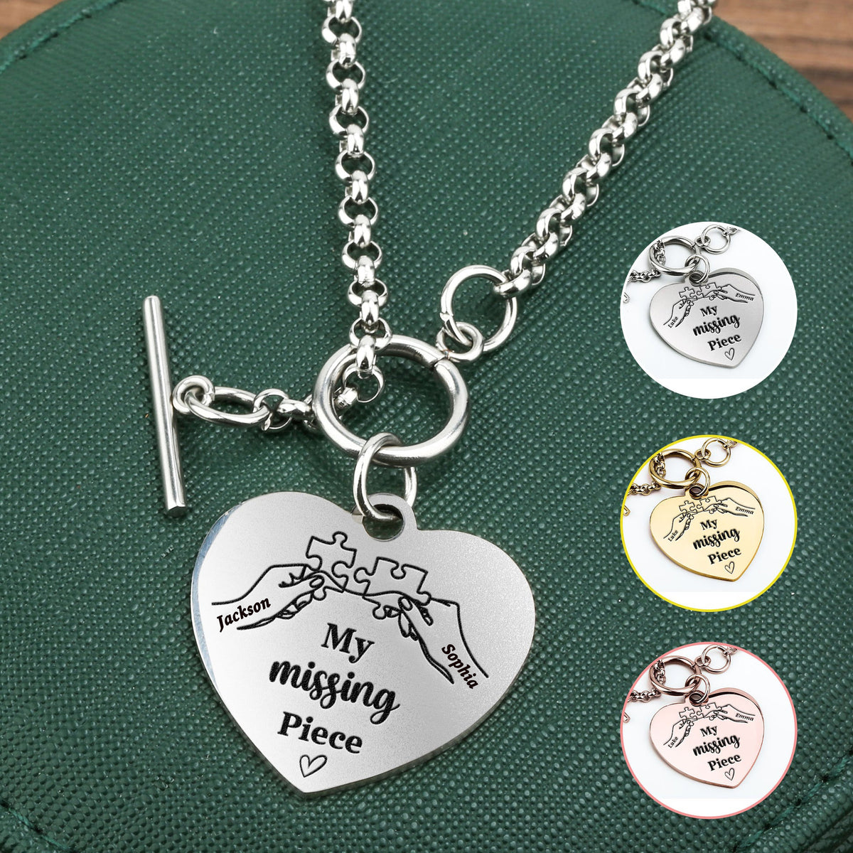 Personalized Heart Bracelet Gift For Couple -  My Missing Piece