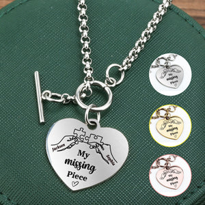 Personalized Heart Bracelet Gift For Couple -  My Missing Piece