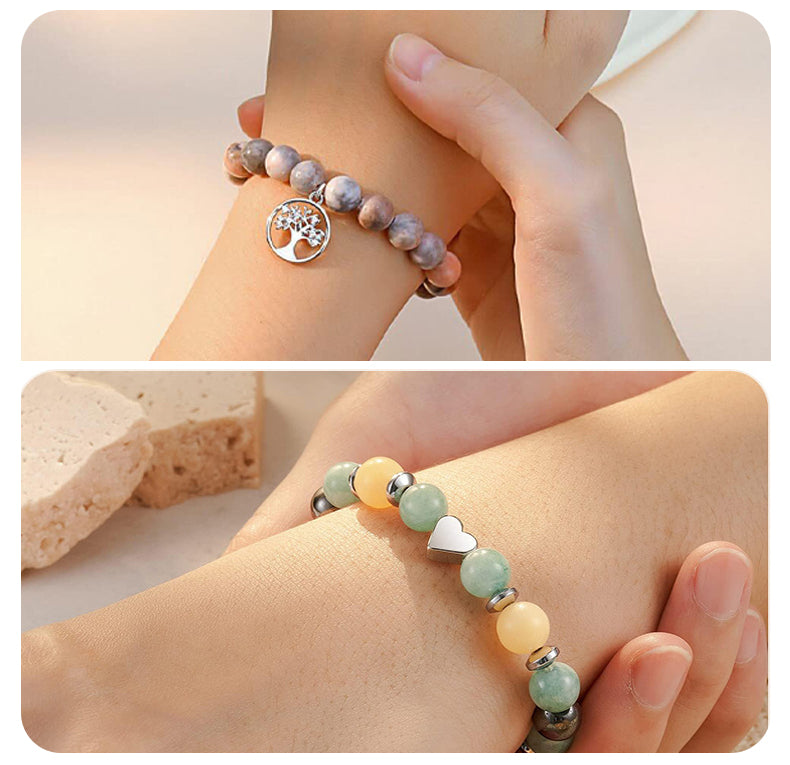 Hand Woven Bracelet With Gift Card, Healing Crystal Bracelet Mother's Day Gift