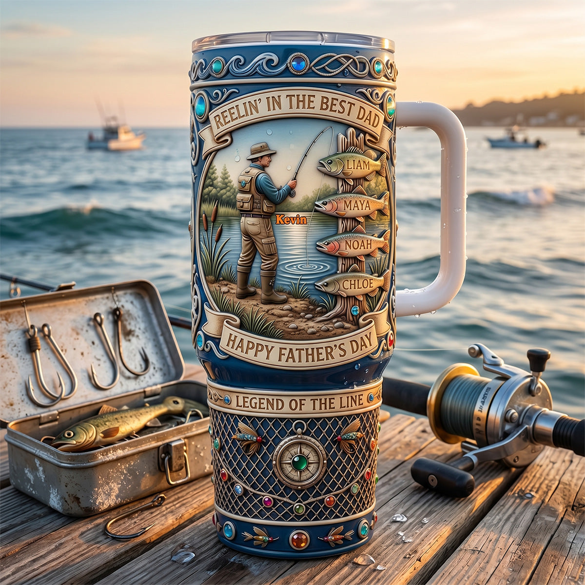 Personalized "Reelin' In The Best Dad" Tumbler – Gift For Dad