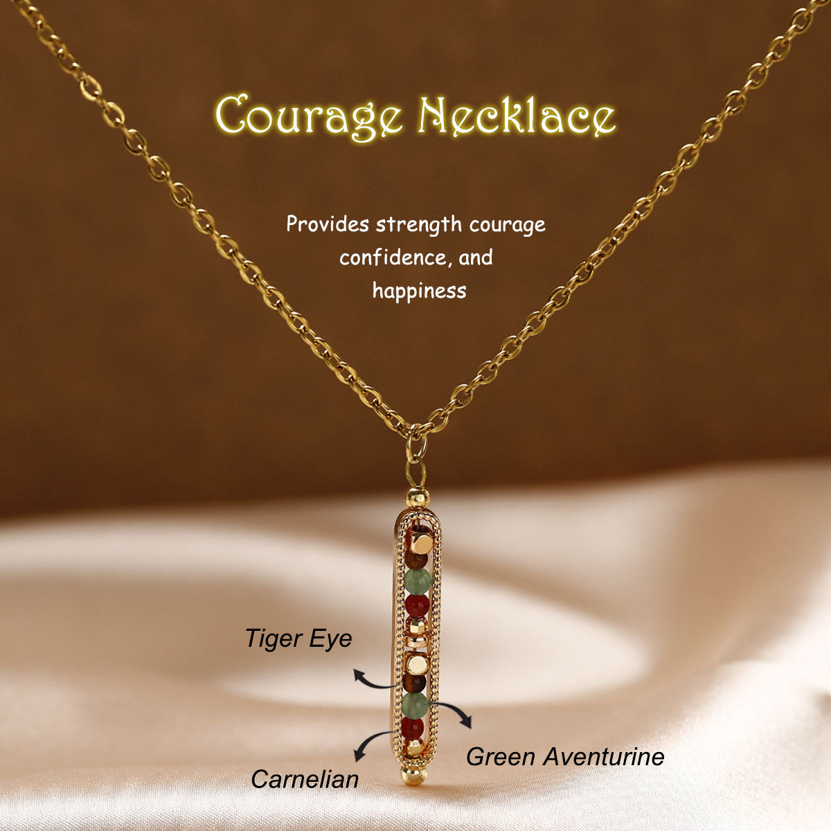 Small Stone Bead Pendant Card Necklace, Amethyst Collar Chain
