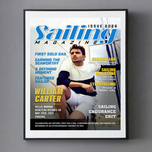 Personalized Sailing Journal Magazine Cover – First Solo Voyage Gift, Gift For Sailing Lovers, Nautical Gift