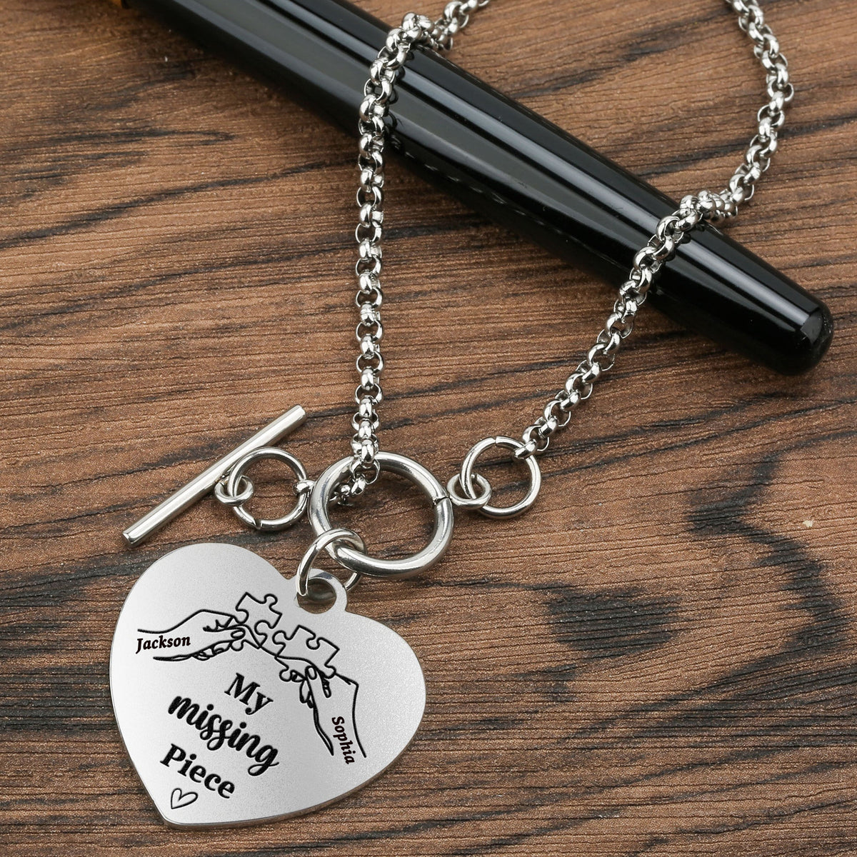 Personalized Heart Bracelet Gift For Couple -  My Missing Piece