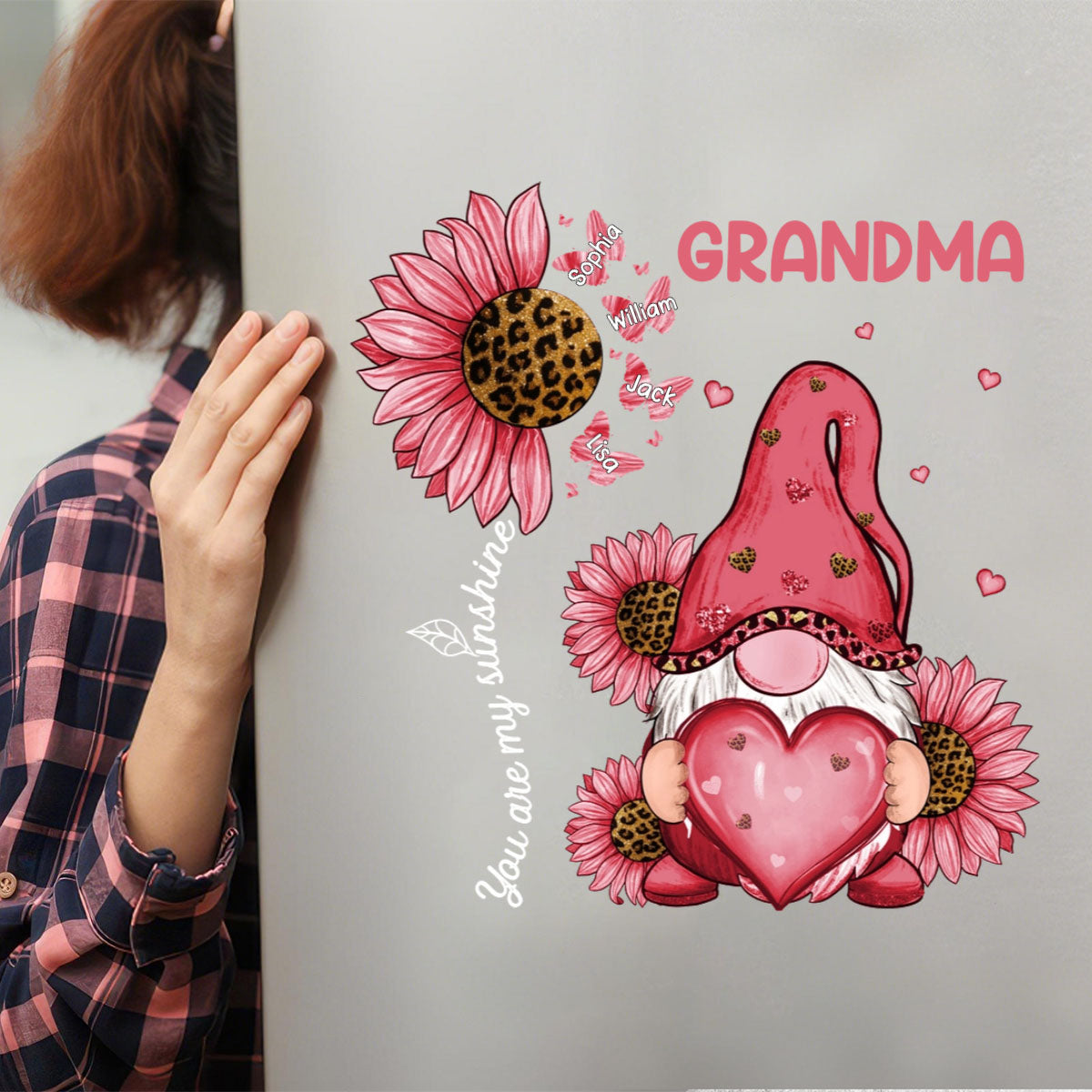 Unique Leopard Grandma Mom Butterfly Kids Personalized Decal