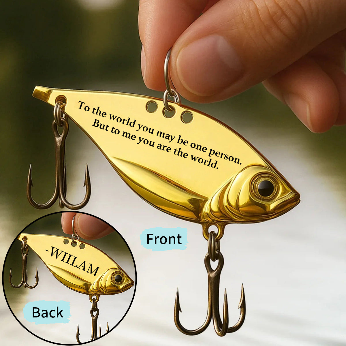 Daddy To Me You Are The World Personalized Fishing Lure