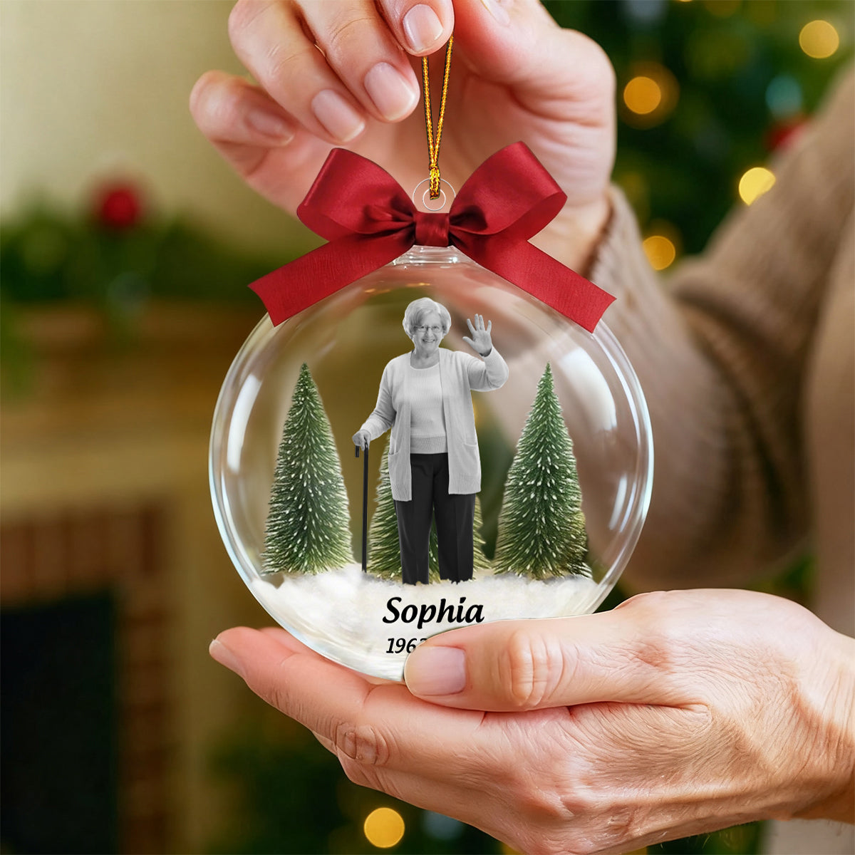 Custom Photo Memorial Christmas Gift - Personalized Acrylic Ornament