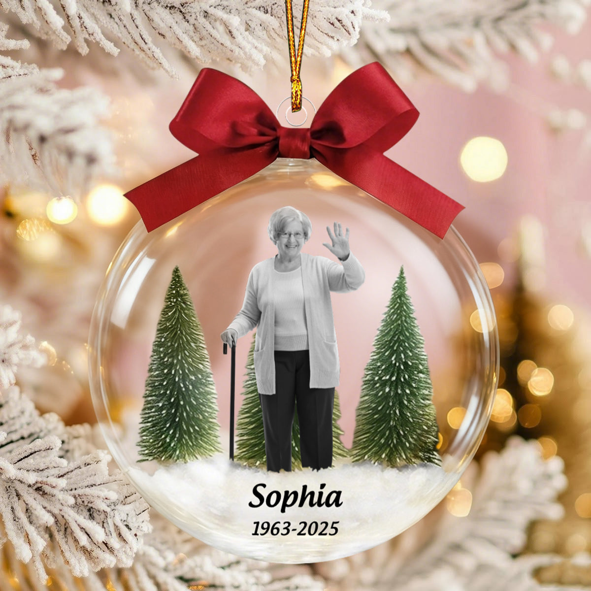 Custom Photo Memorial Christmas Gift - Personalized Acrylic Ornament
