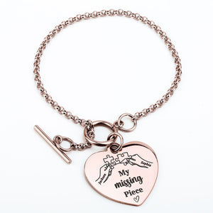 Personalized Heart Bracelet Gift For Couple -  My Missing Piece