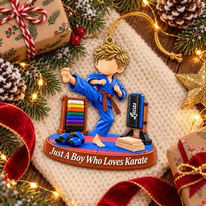 Karate Gift - Personalized Karate Boy Karate Girl Christmas Ornament