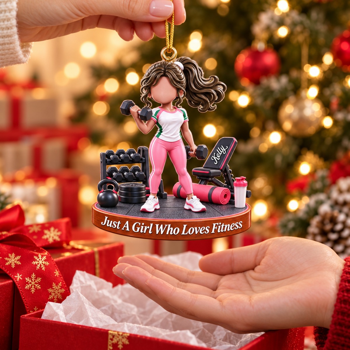 Gym Gift - Just A Boy Who Loves Fitness Personalized Christmas Ornament
