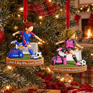 Personalized Soccer Boy Soccer Girl Christmas Ornament