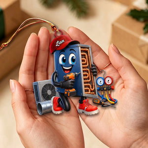 Cute HVAC Repair Mascot Ornament – Personalized Gift For Heating & Cooling Professionals