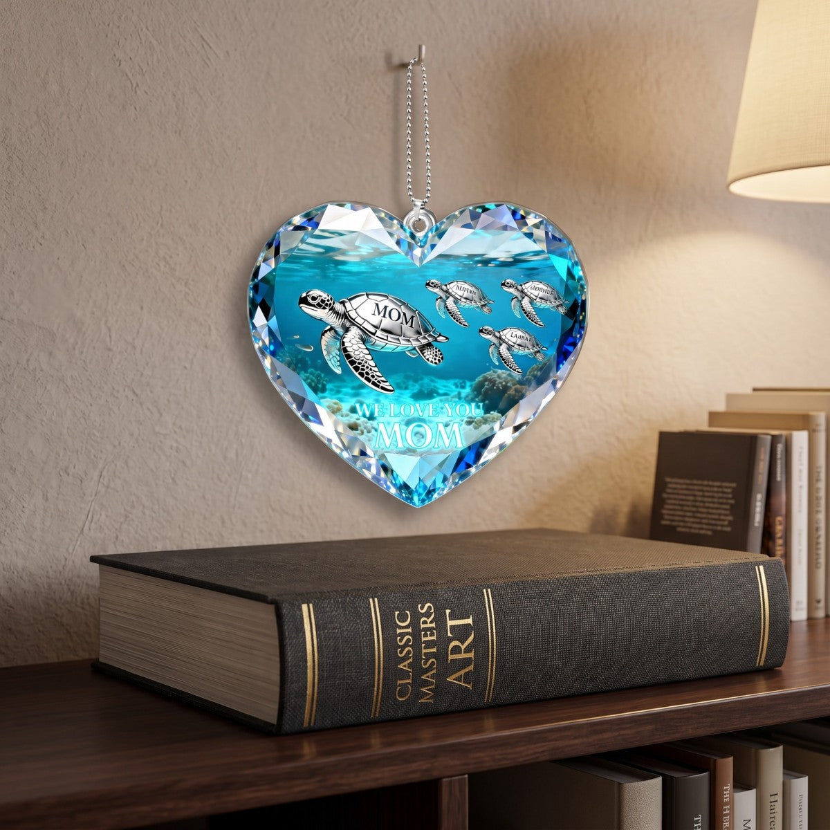 Sea Turtle Mom Personalized Acrylic Car Hanger Ornament