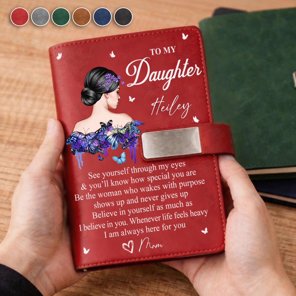 Gift For Daughter & Granddaughter – Personalized Notebook Set "I Am Always Here For You"