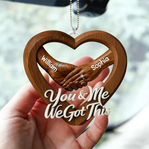 Engagement Gift Hand In Hand Couple – Personalized Acrylic Hanging Ornament