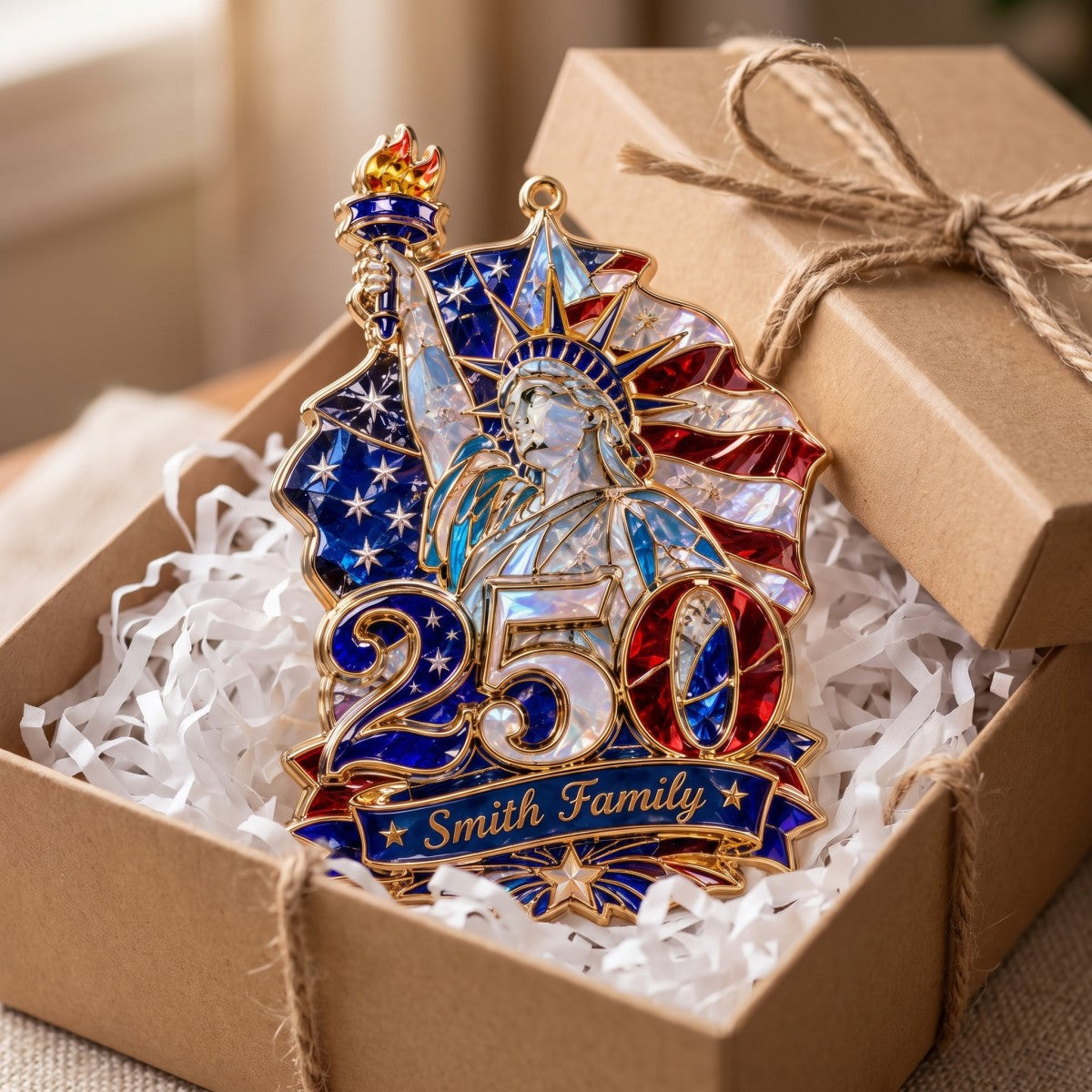 Hologram Statue of Liberty 250 Ornament - Personalized Custom Shape Acrylic Ornament