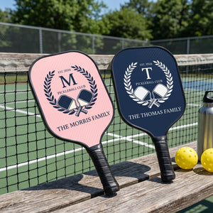 Custom Name Personalized Family Pickleball Club Monogram Paddle