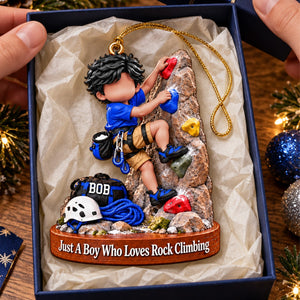Personalized Rocking Climbing Boy Rocking Climbing Girl Christmas Ornament