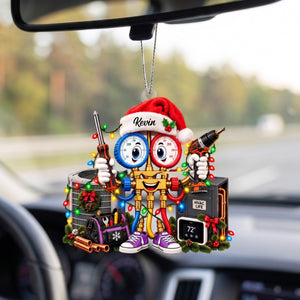 Personalized HVAC Technician Christmas Ornament – Custom Name Gift For Heating & Cooling Pros