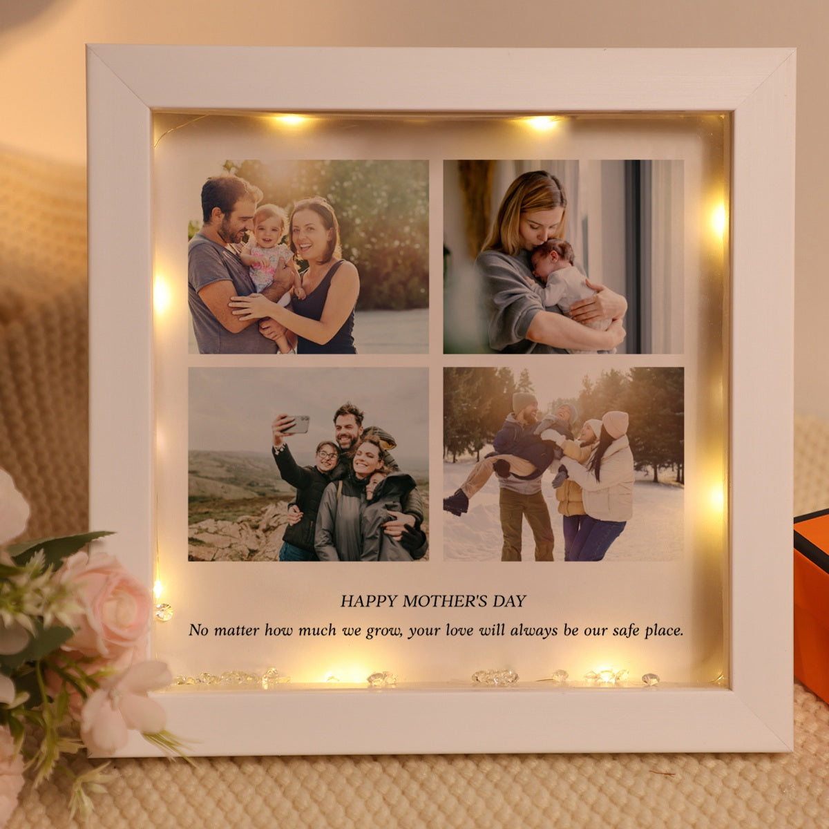Personalized Custom Photo Frame with Text Shadow Light Box