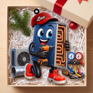 Cute HVAC Repair Mascot Ornament – Personalized Gift For Heating & Cooling Professionals
