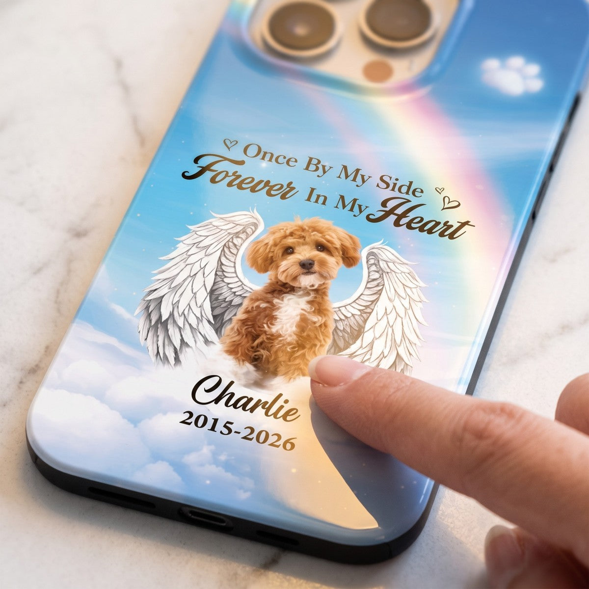 Custom Photo Dog Memorial Phone Case – Personalized Pet Loss Keepsake