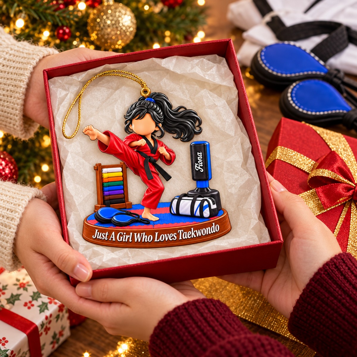 Taekwondo Lover Gift - Just A Boy Who Loves Taekwondo Personalized Christmas Ornament
