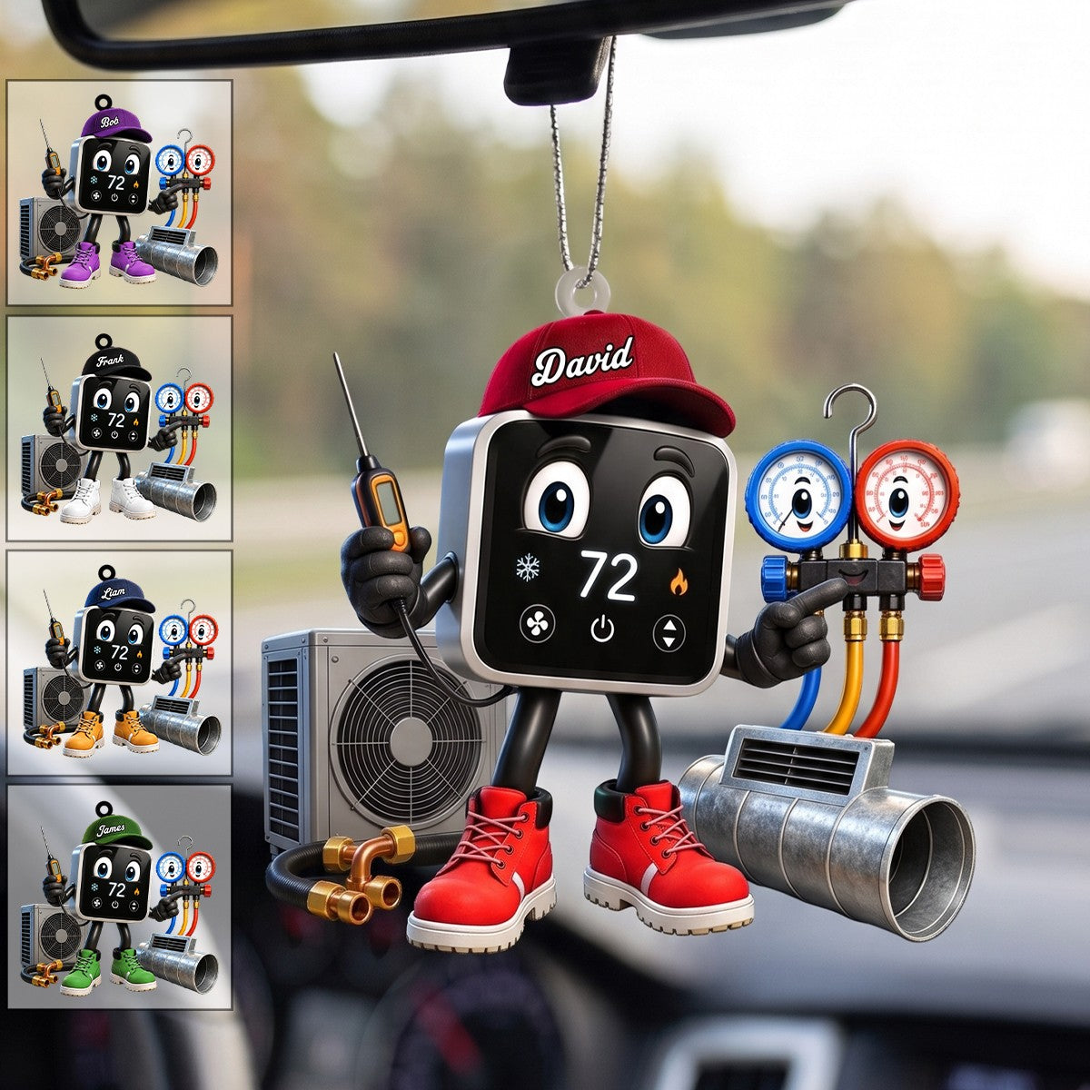 Smart Thermostat HVAC Mascot Ornament – Funny Personalized Heating & Cooling Tech Gift