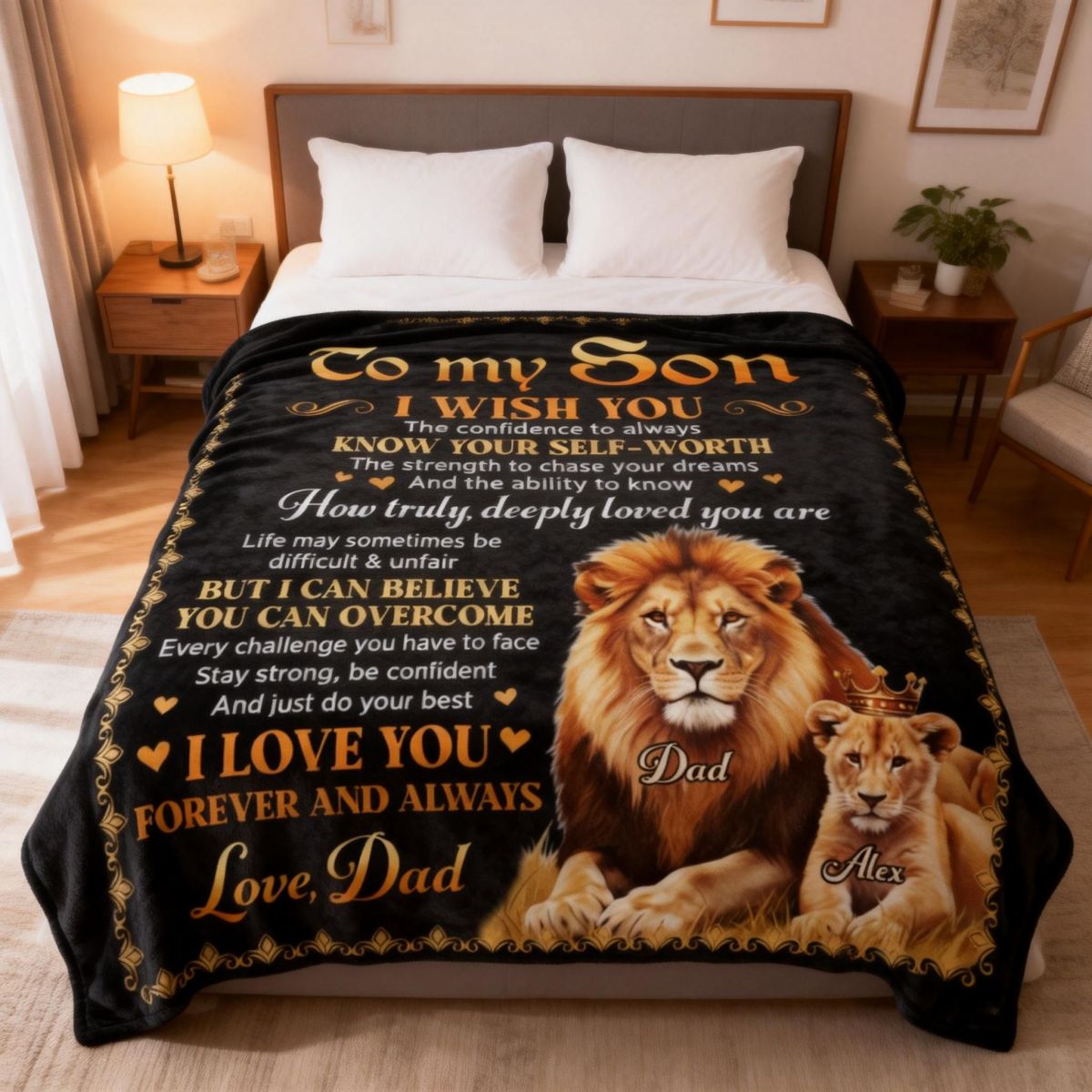 Just Do Your Best - Personalized Custom Fleece Blanket Gift for Son, Grandson, Daughter