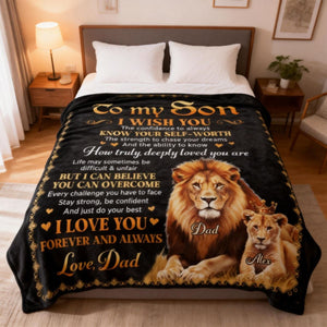 Just Do Your Best - Personalized Custom Fleece Blanket Gift for Son, Grandson, Daughter