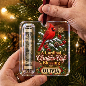 Personalized Christmas Cash Gift Holder Acrylic Ornament
