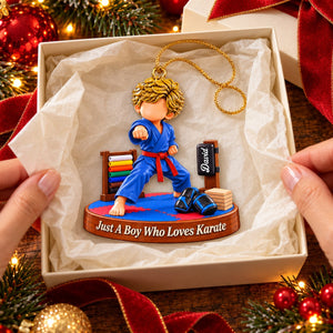Karate Gift - Just A Boy Who Loves Karate Personalized Christmas Ornament