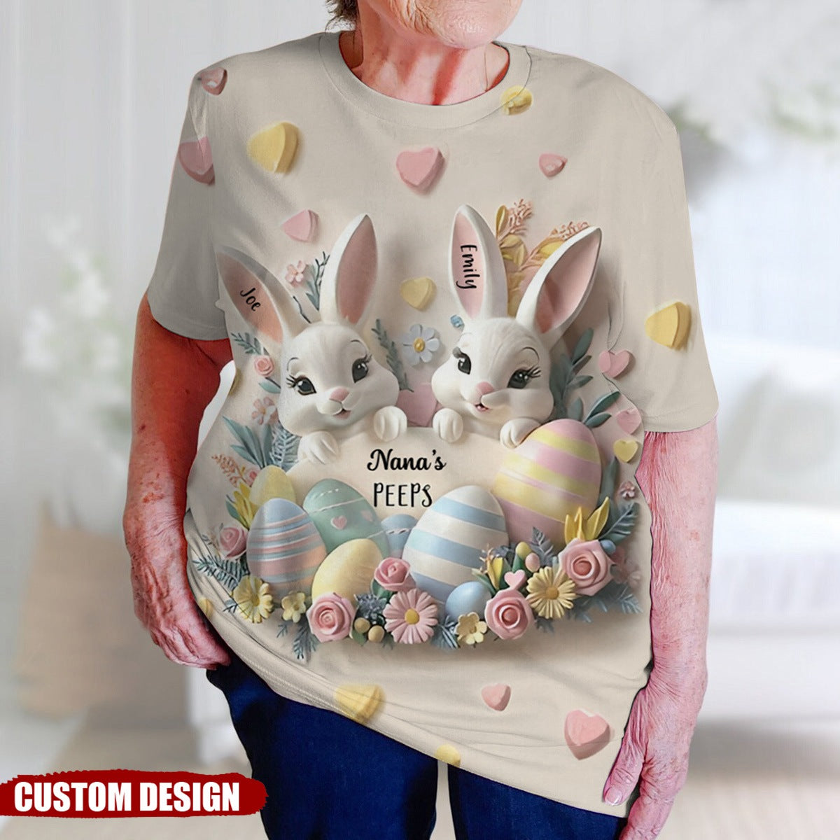 Grandma's Bunnies - Personalized Grandma All Over Shirt