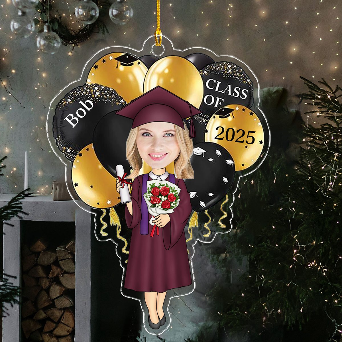 Personalized Acrylic Ornament - Graduation Memory Hanger With Your Photo - Gift For Friends, Children