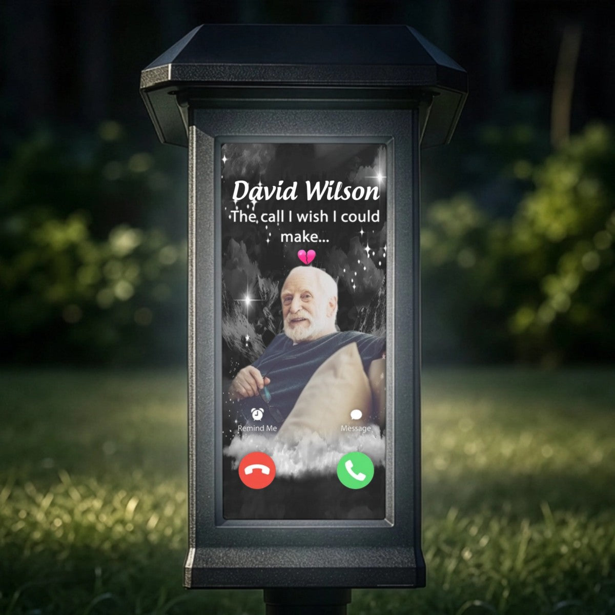 Custom Photo The Call I Wish I Could Make - Personalized Solar Garden Light