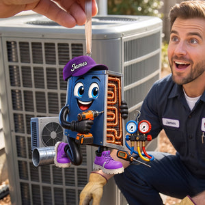 Cute HVAC Repair Mascot Ornament – Personalized Gift For Heating & Cooling Professionals