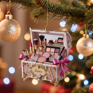 Lipstick Beauty Brush Tote Bag Christmas Ornament - Personalized Gift For Makeup Lovers