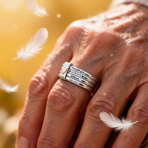 Custom Name Memorial I'm With You Always - Personalized Heart Stacking Rings