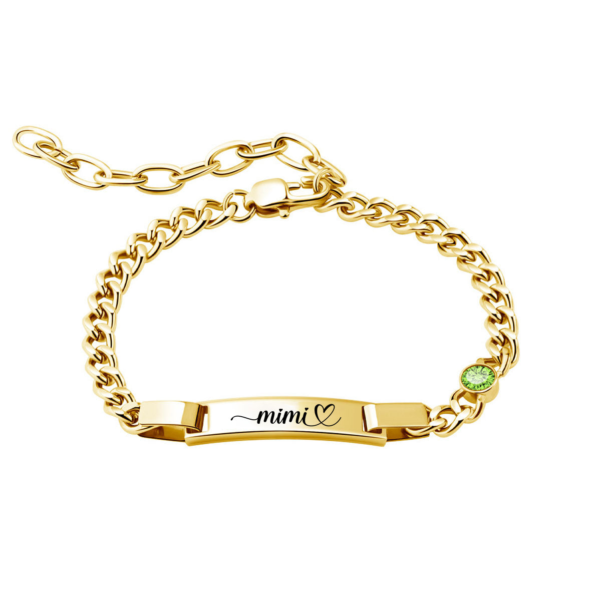Engraved Name Birthstone Bracelet For Mom Grandma