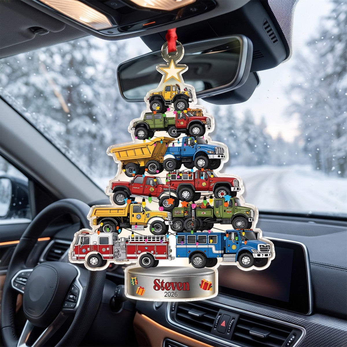 Trucks Vehicle Christmas Acrylic Ornament - Personalized Gift For Truck Lovers