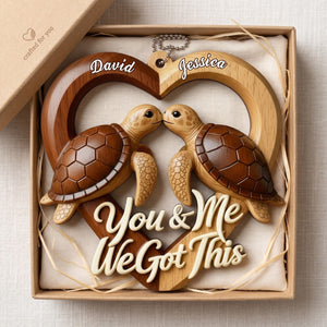 Heart With Turtles – Personalized Acrylic Hanging Ornament
